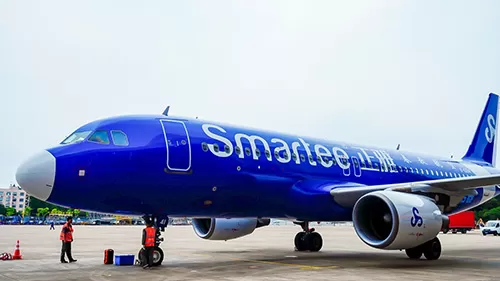 Smartee Darti-Technology дебют тематического самолета с авиакомпанией Spring Airlines